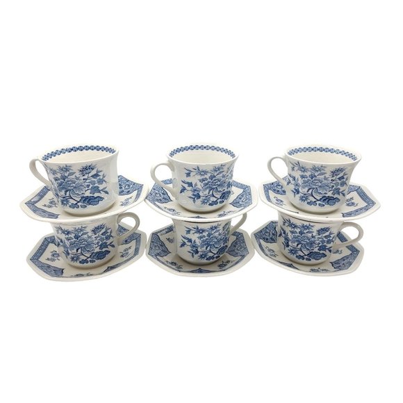 Tea Cup and Saucer Royal Staffordshire Set of 6 J and G Meakin Pekin - Picture 1 of 8